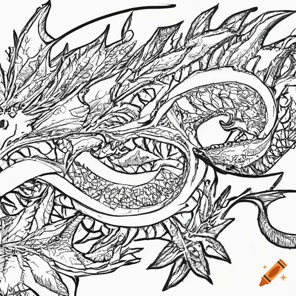 FREE! - Chinese Dragon Drawing | Outline Colouring Sheet