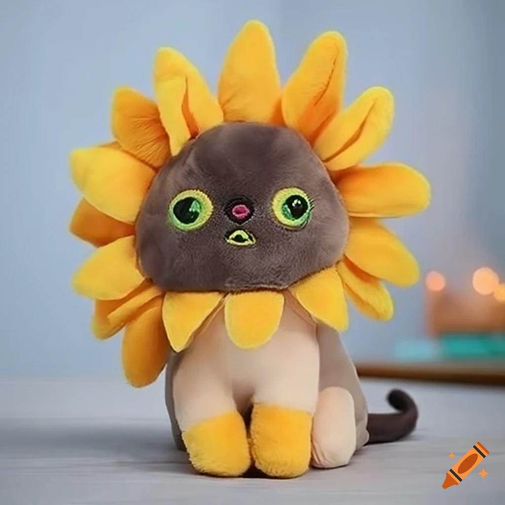 Sunflower kitty plush toy on Craiyon