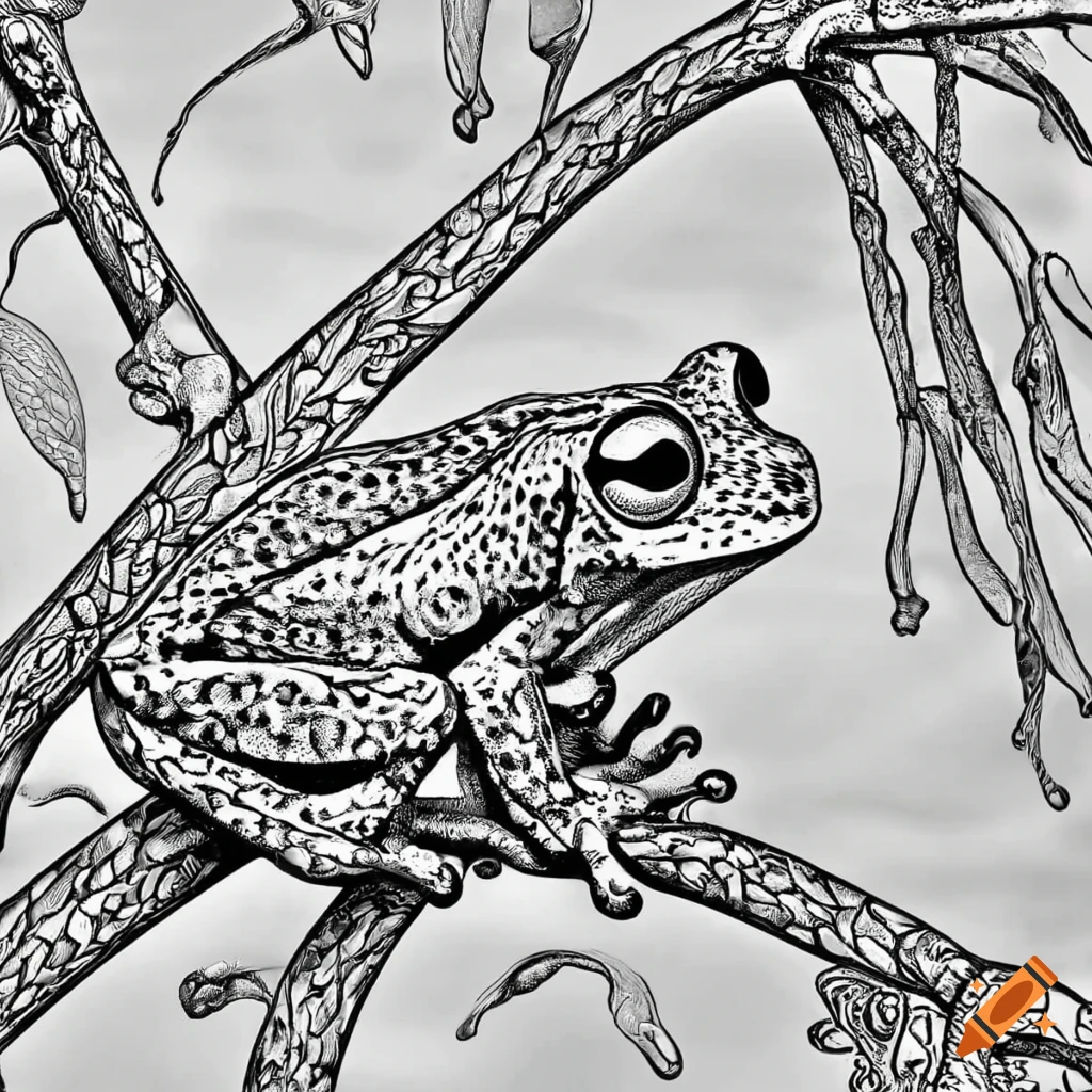 tree frog coloring page