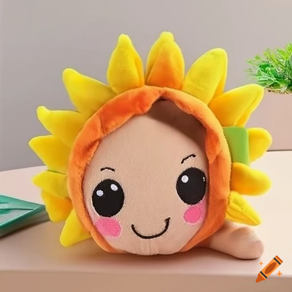 Cute sunflower babyhulk plush toy on Craiyon