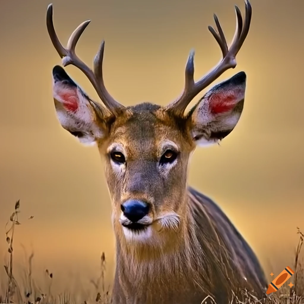 A Deer With Teary Eyes Looking At A Lion In A Large Field Jpg Format 