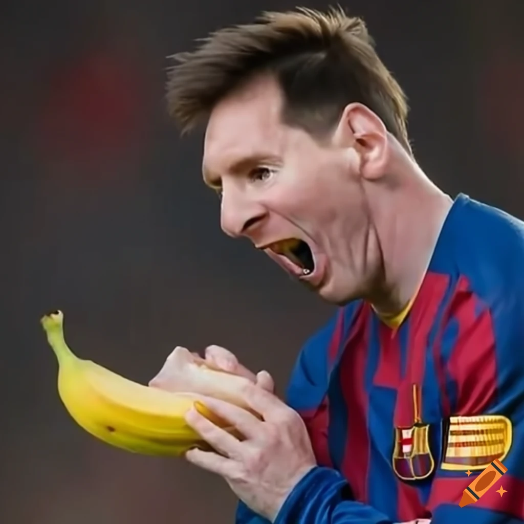Messi eating a banana
