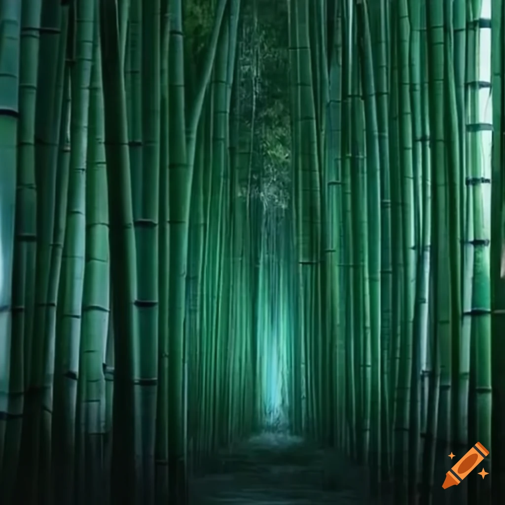 Bamboo forest that has lost life at night on Craiyon