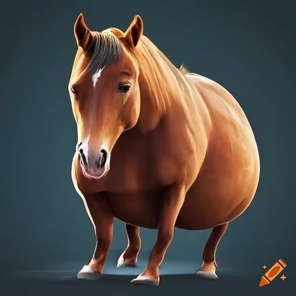 fat horse running