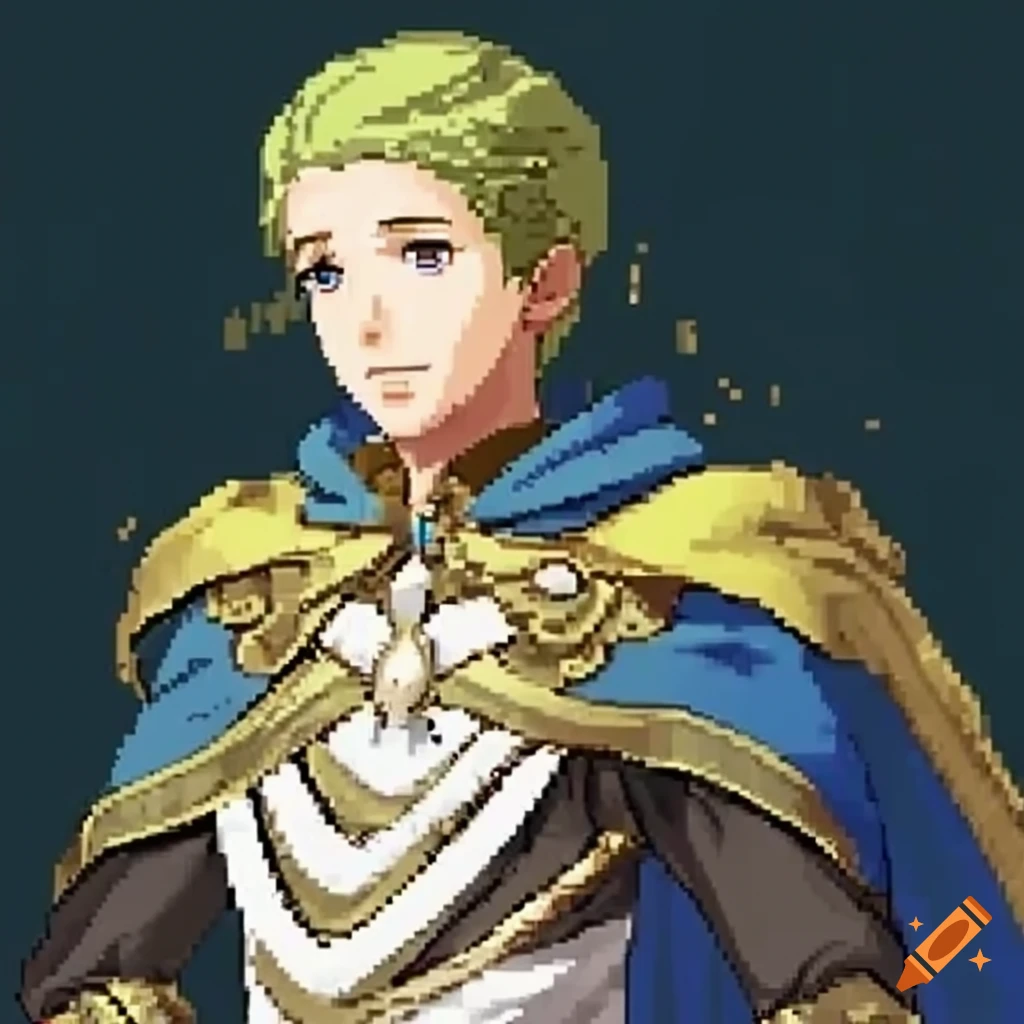 fire emblem, adult male sage custom portrait, cheerful look, gba pixel style, for dialogues, bright colors, white heavy robes, white and yellow clothes, correct body proportions, three-quarter perspective, adult