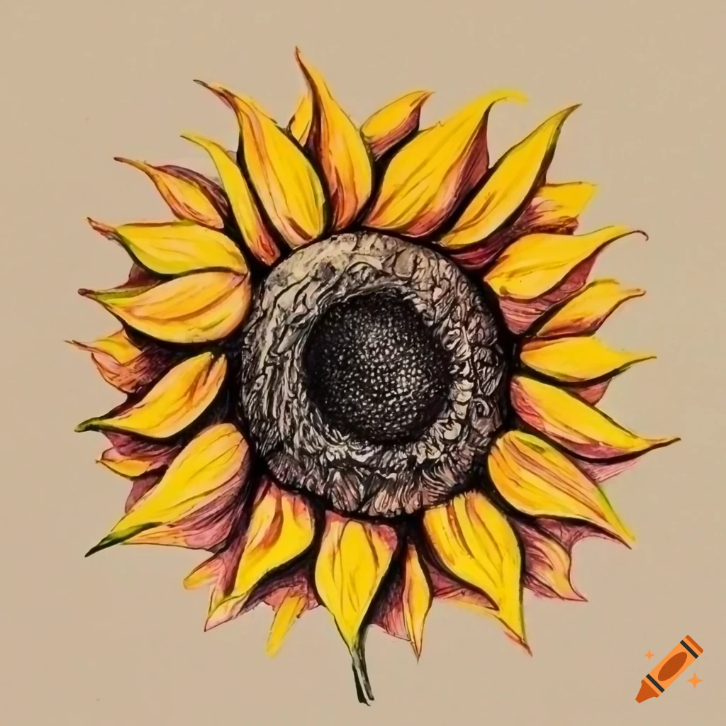 Sunflower linocuting on Craiyon