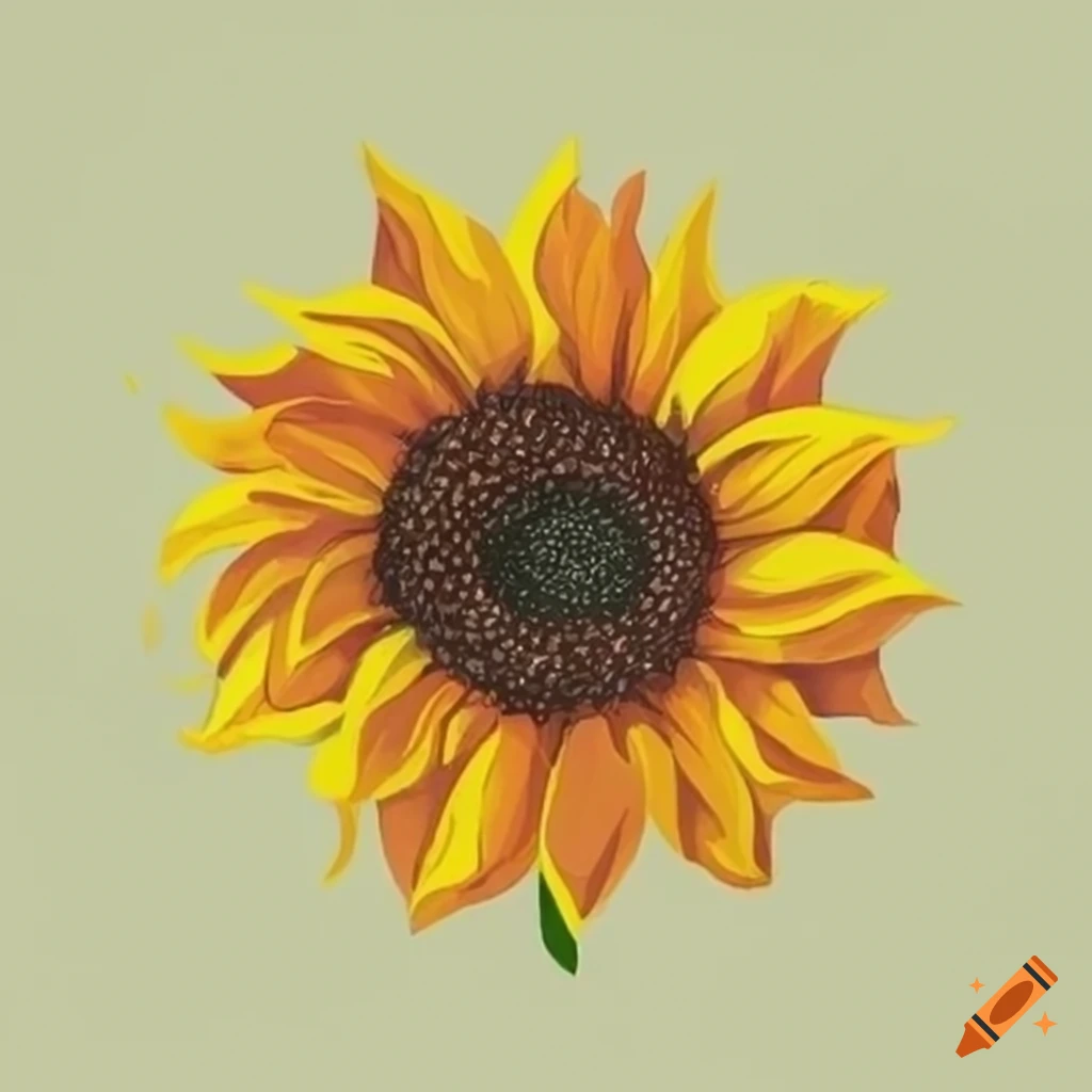 Sunflower drawing on Craiyon