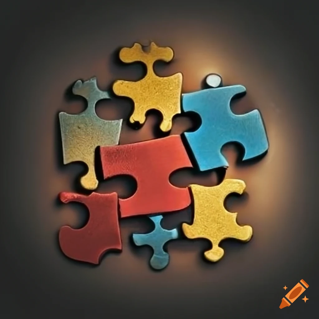 Puzzle pieces connecting through history