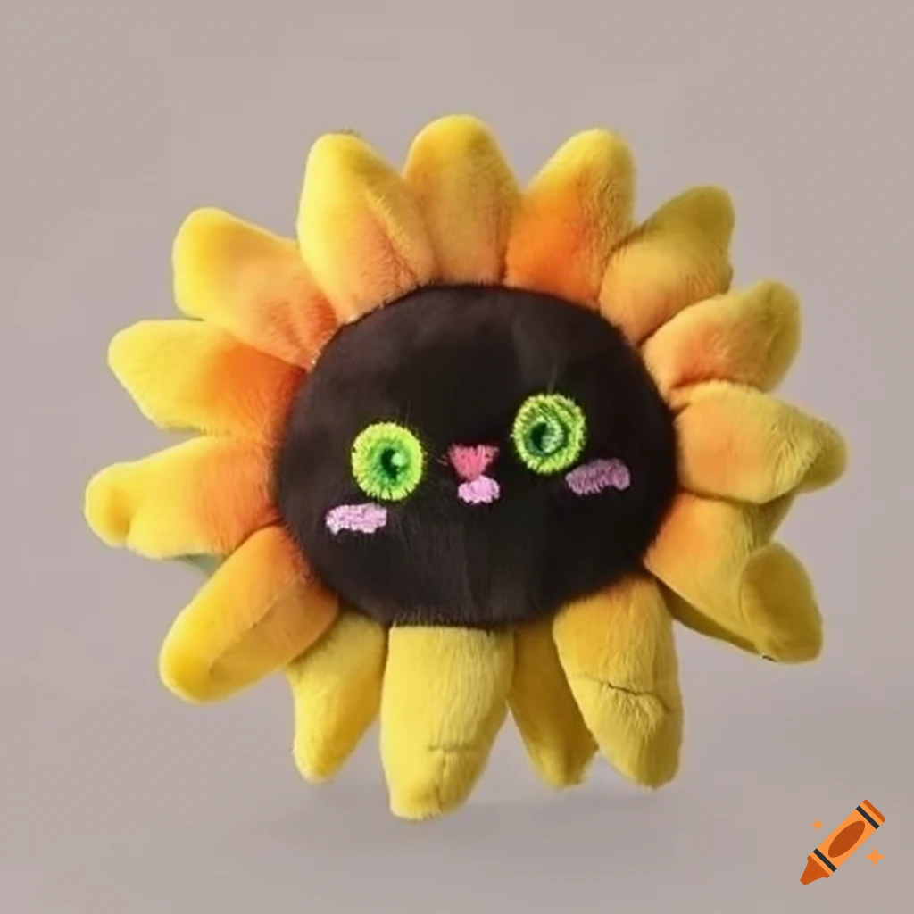 Sunflower kitty plush toy on Craiyon