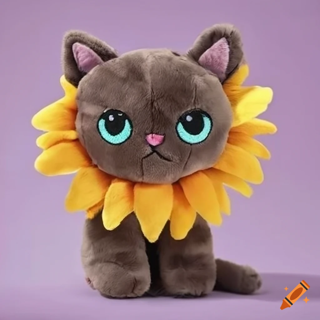 Sunflower kitty plush toy on Craiyon