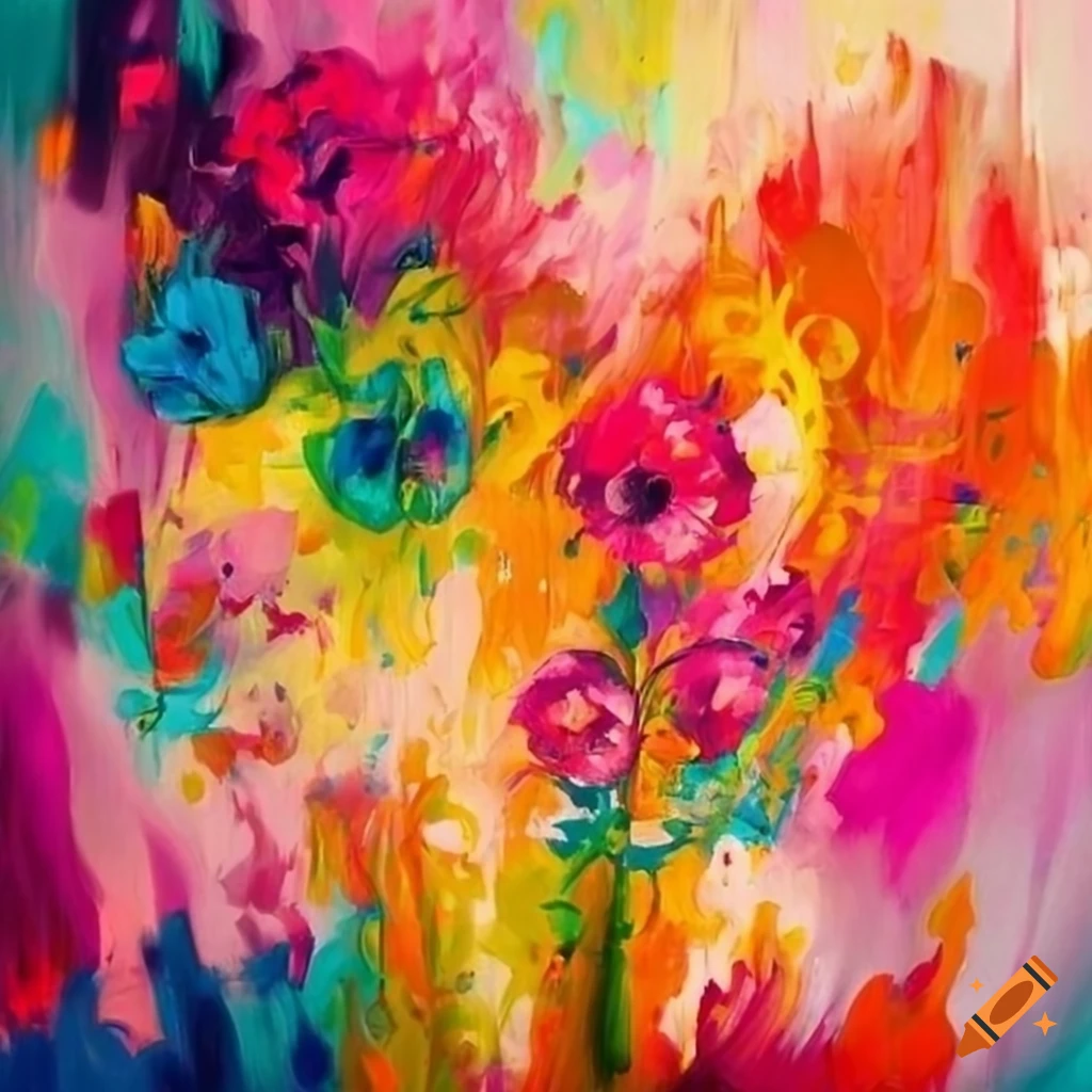 Abstract floral painting