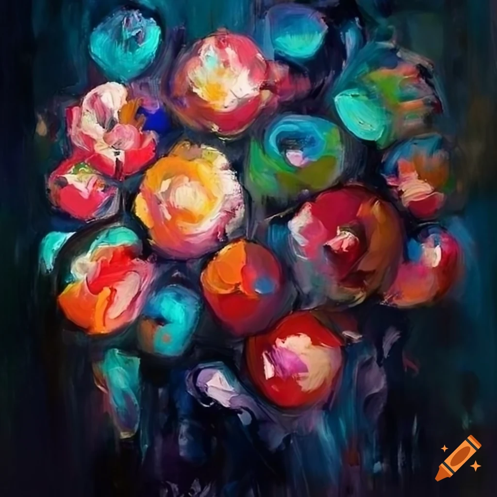 Abstract floral painting