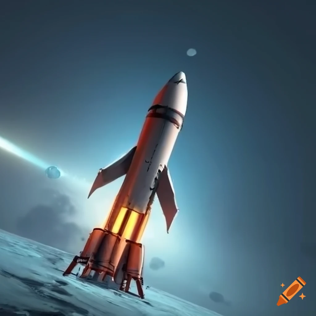 Real Rocket Renders A realistic render rocket parked on the moon