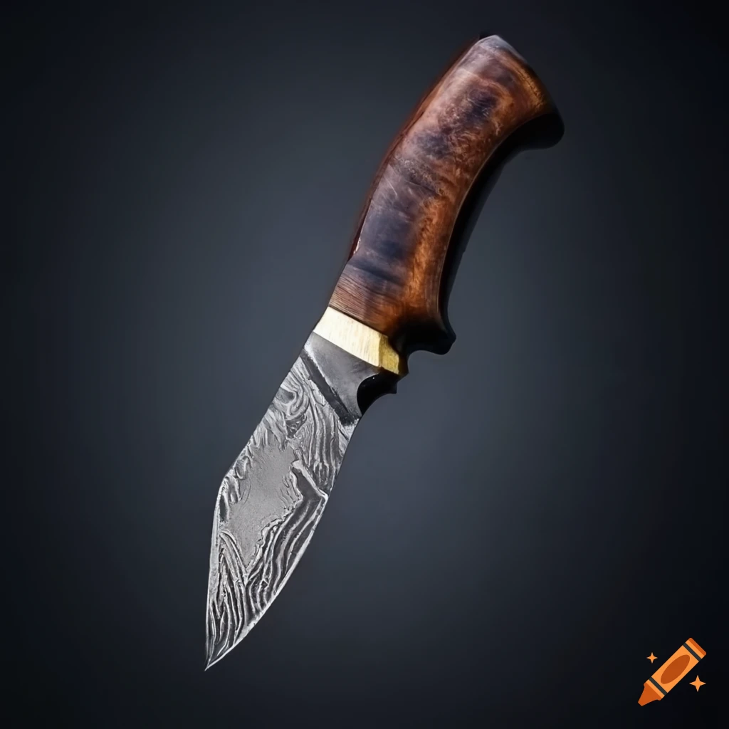 Damascus hunting knife on Craiyon