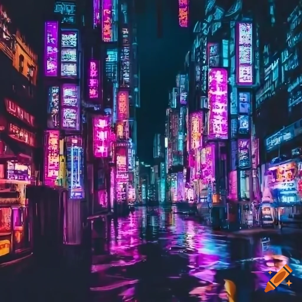 Cyberpunk city, china, evening, 4k resolution