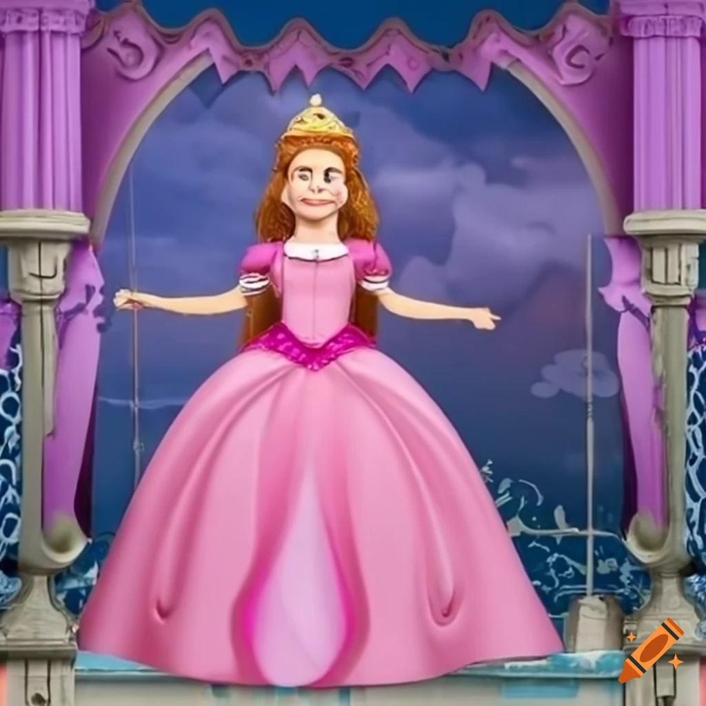 cartoon princess dress pink