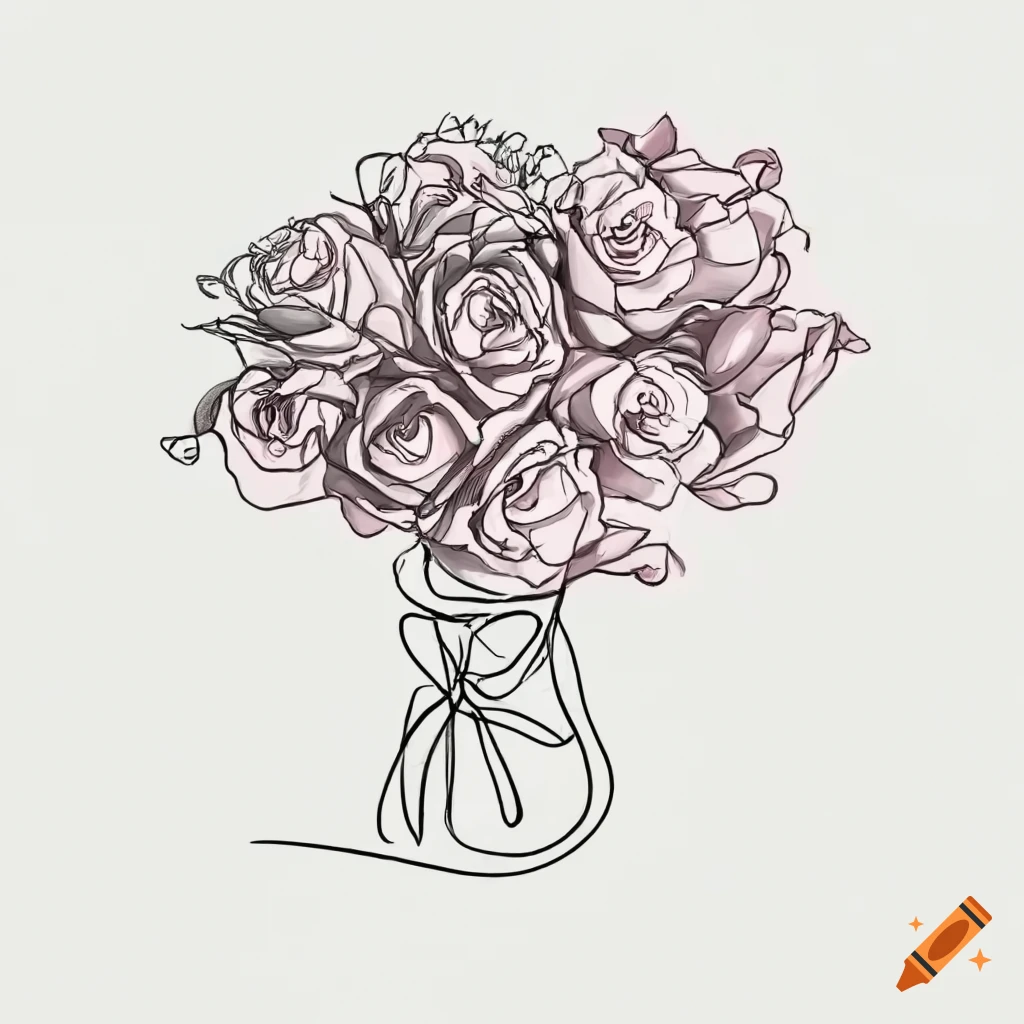 How to Draw a Bouquet of Roses VIDEO & Step-by-Step Pictures | Roses drawing,  Flower bouquet drawing, Easy love drawings