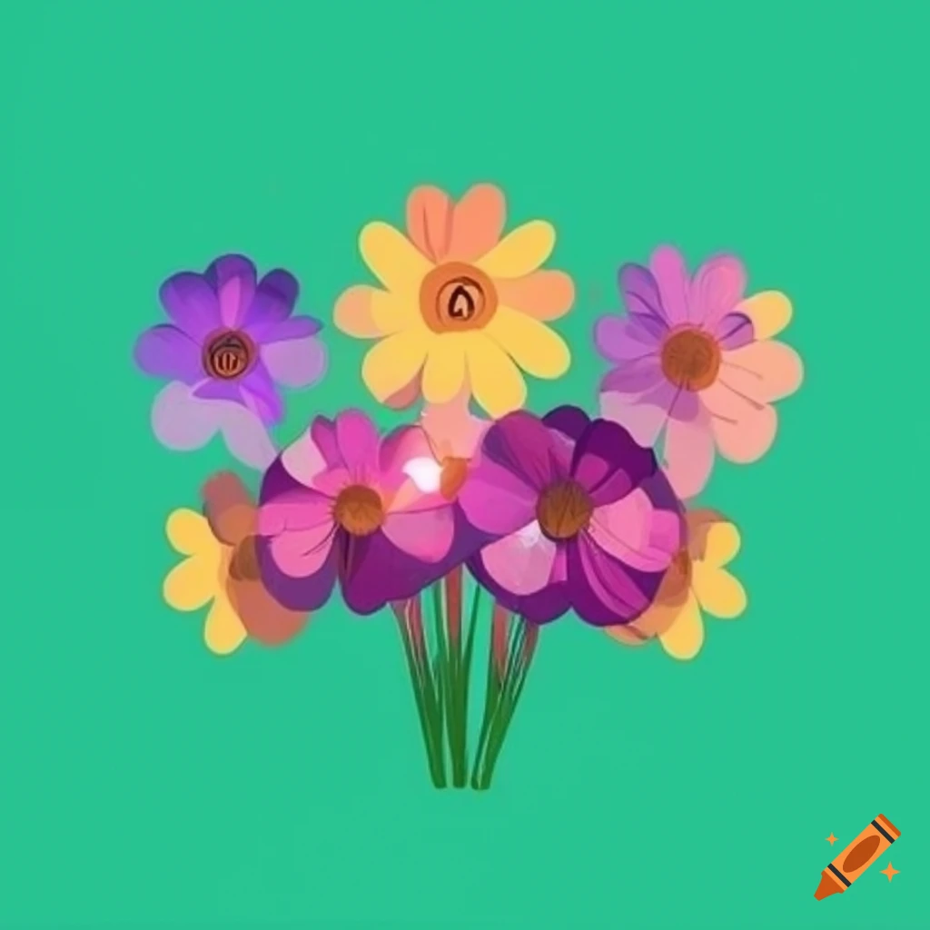 A bunch of flowers / emoji / illustration