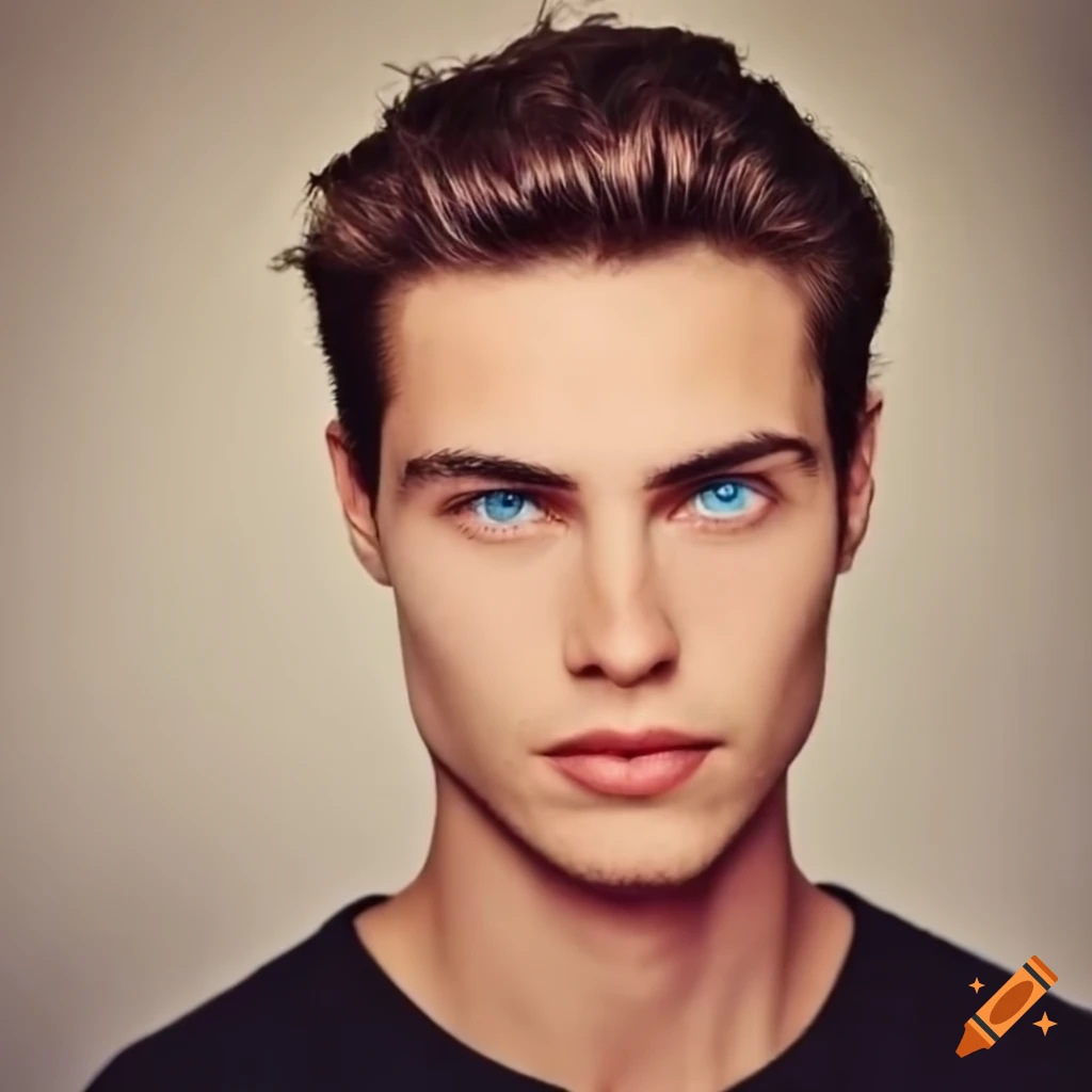handsome man with blue eyes and brown hair