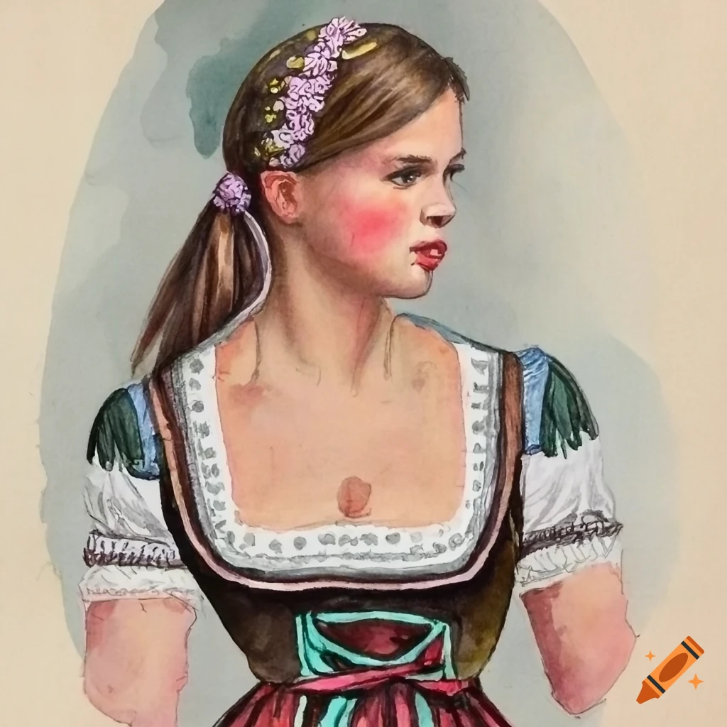 traditional german clothing illustration
