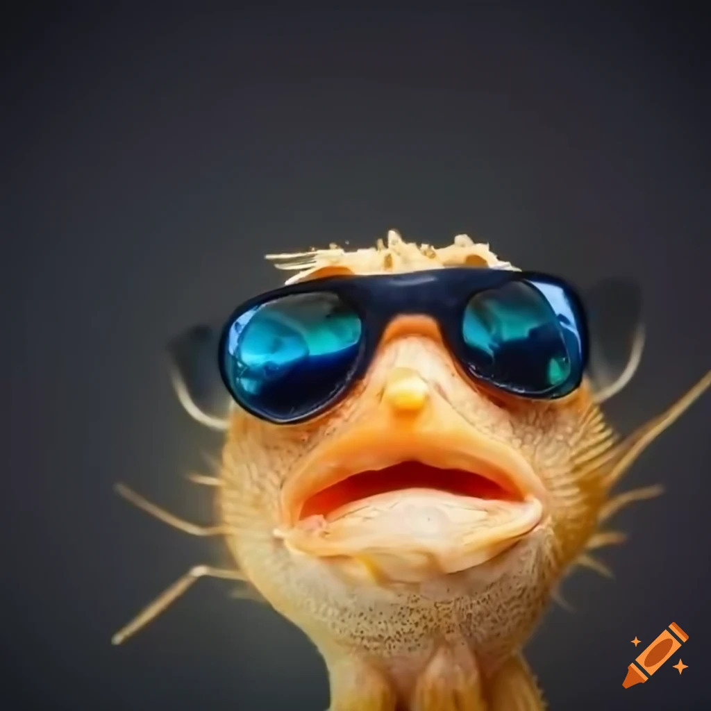 Fish wearing sunglasses, 8k, studio lighting, up close, epic