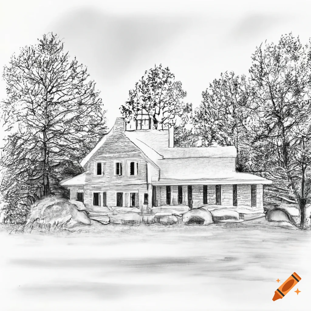 beautiful Victorian house. simple black and white vector drawing Stock  Vector | Adobe Stock