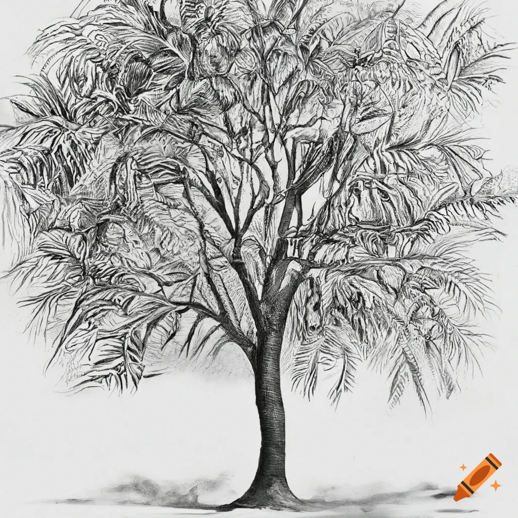 Free: Clipart Of Mango Tree With Ripe Fruits Free Clip Art - Drawing Of  Mango Tree - nohat.cc