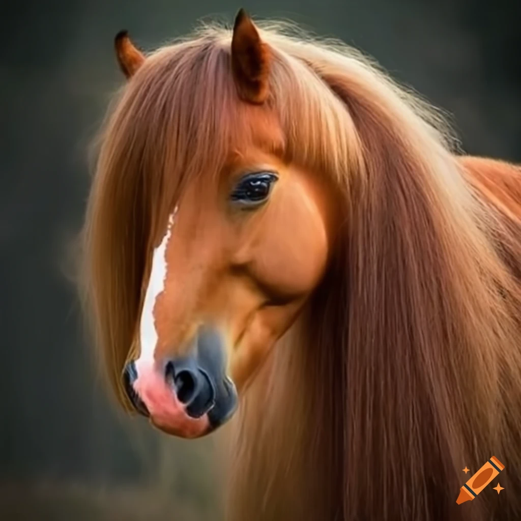 Horses with long hair on Craiyon