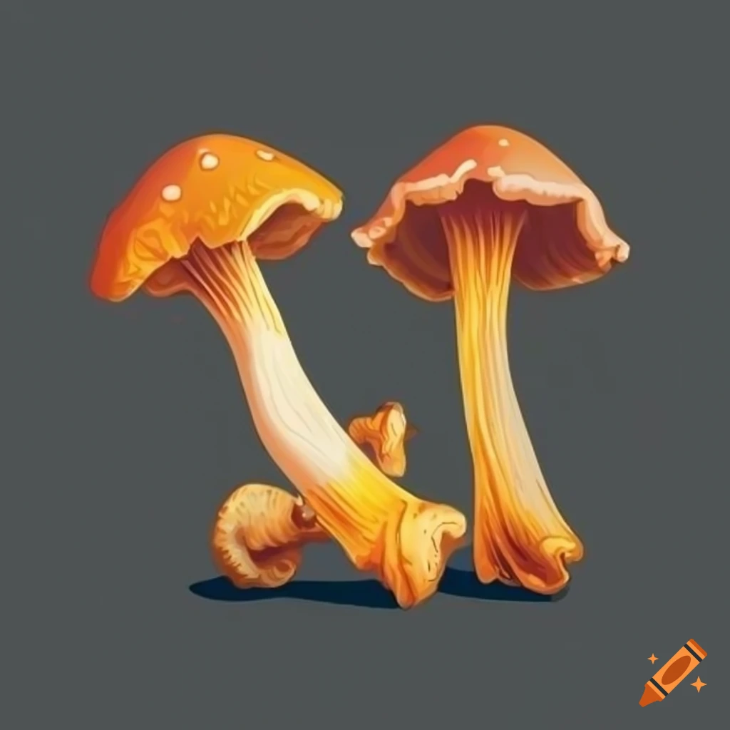 Couple of chanterelle mushrooms for game icon