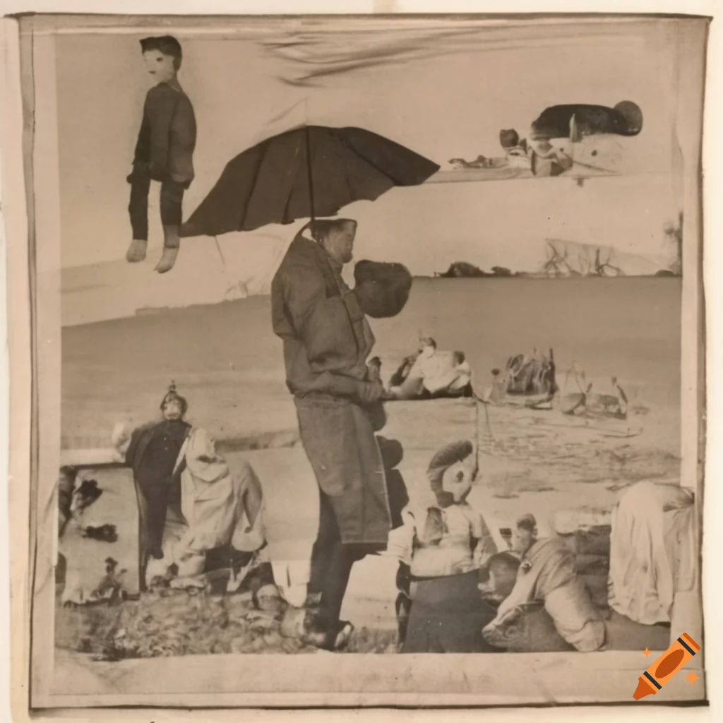 Walker evans style, farmers collage on parachutes