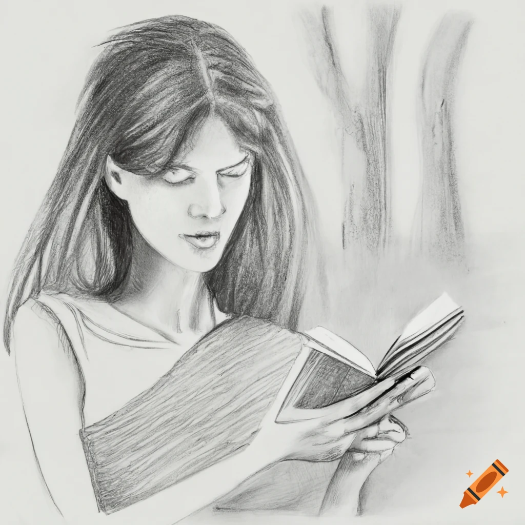 A girl with a book- How to draw a girl reading a book//pencil sketch 