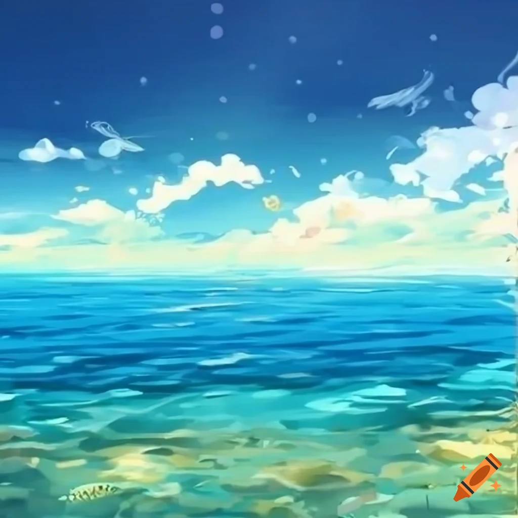 ArtStation - Anime Ocean Background-demhanvico.com.vn