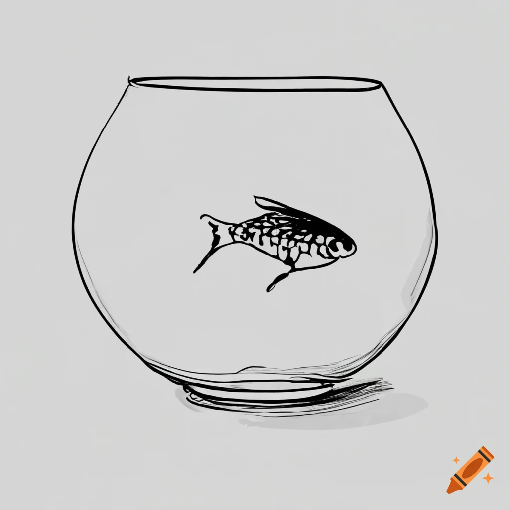 A cat and a fish in a bowl Drawing by Tammy Brewer - Pixels