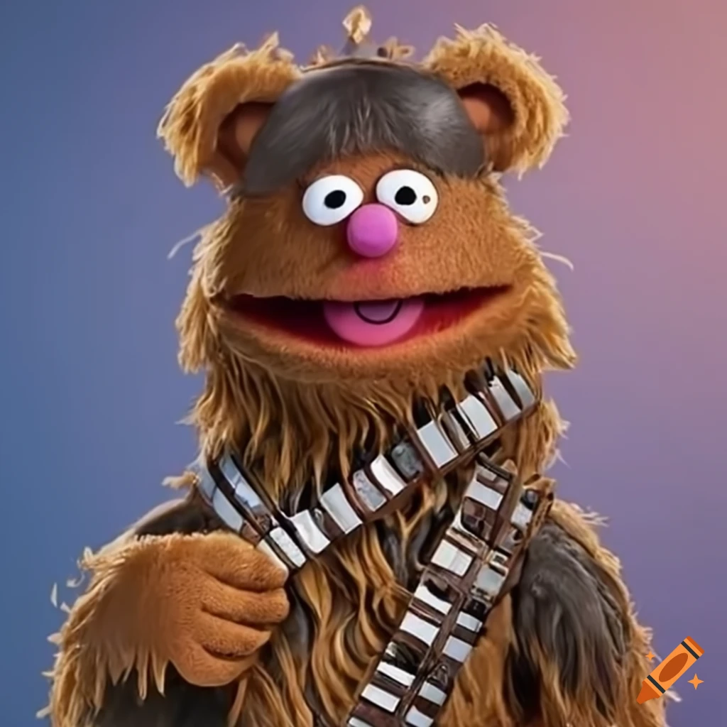 Fozzie Bear as Chewbacca on Craiyon, image size:1024x1024