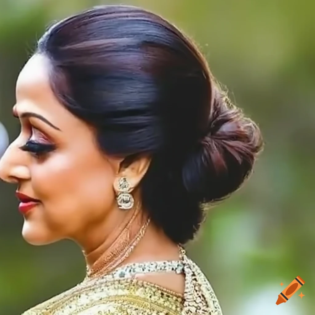 Messy bun hairstyle | Indian wedding hairstyles, Bun hairstyles, Bridal hair