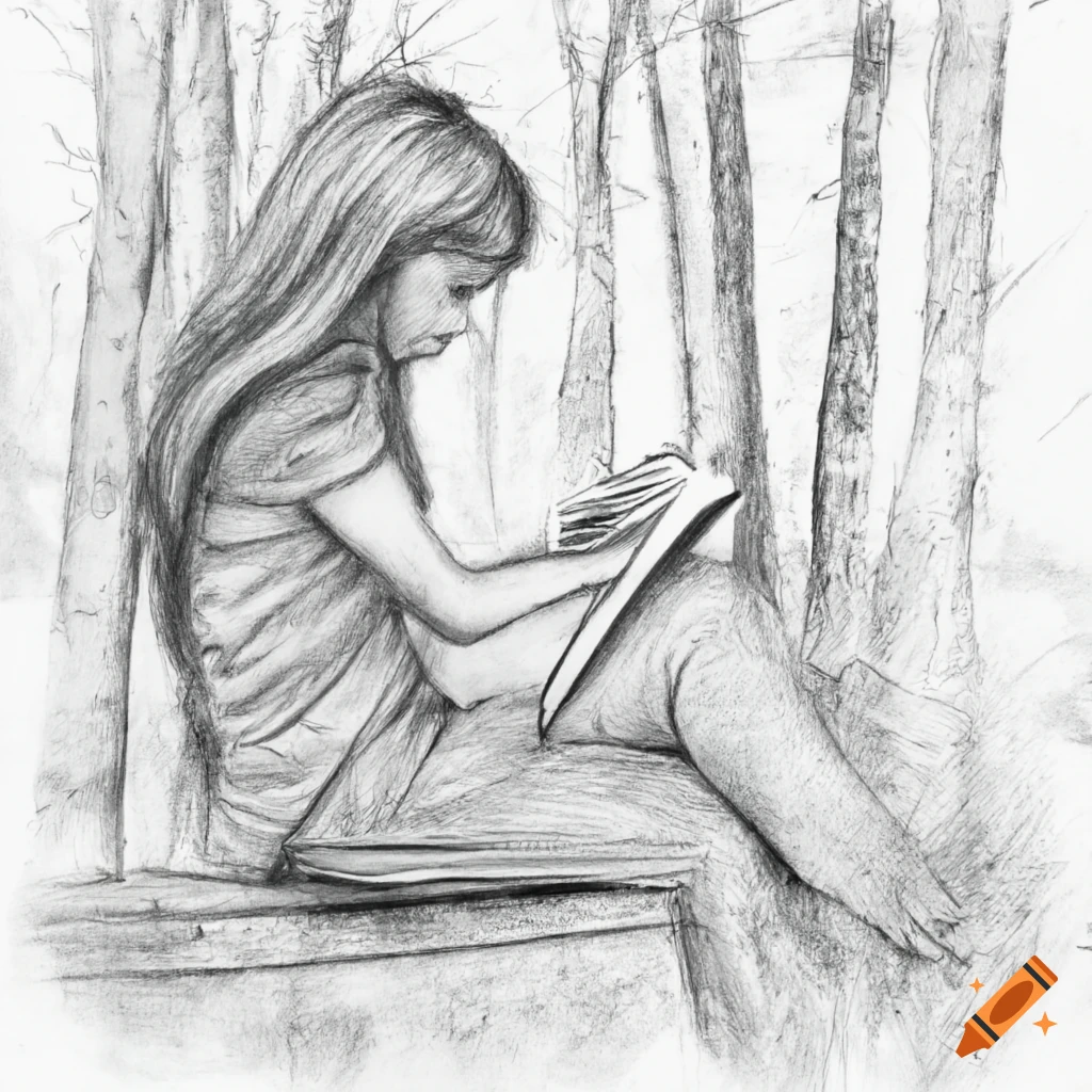 Pencil sketch of a simple girl - Desi Painters-anthinhphatland.vn