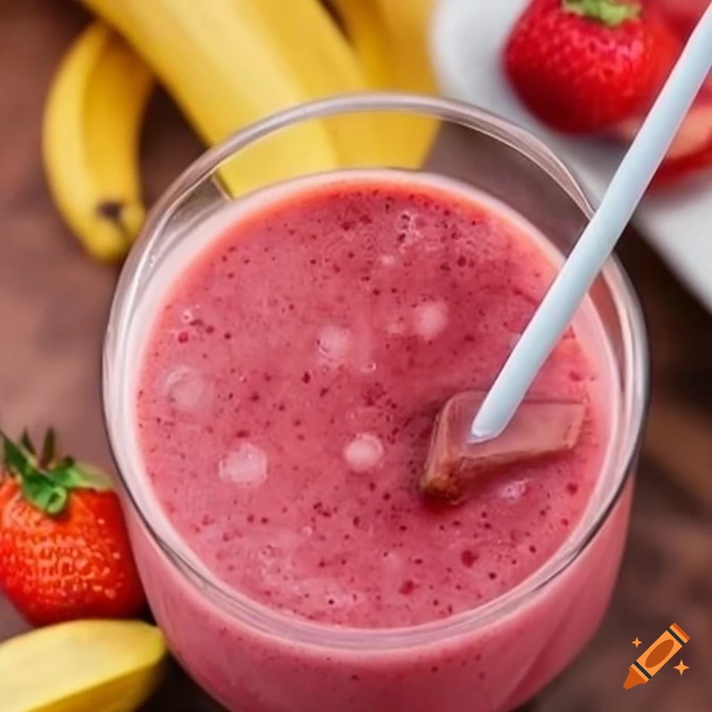 Banana and strawberry smoothie