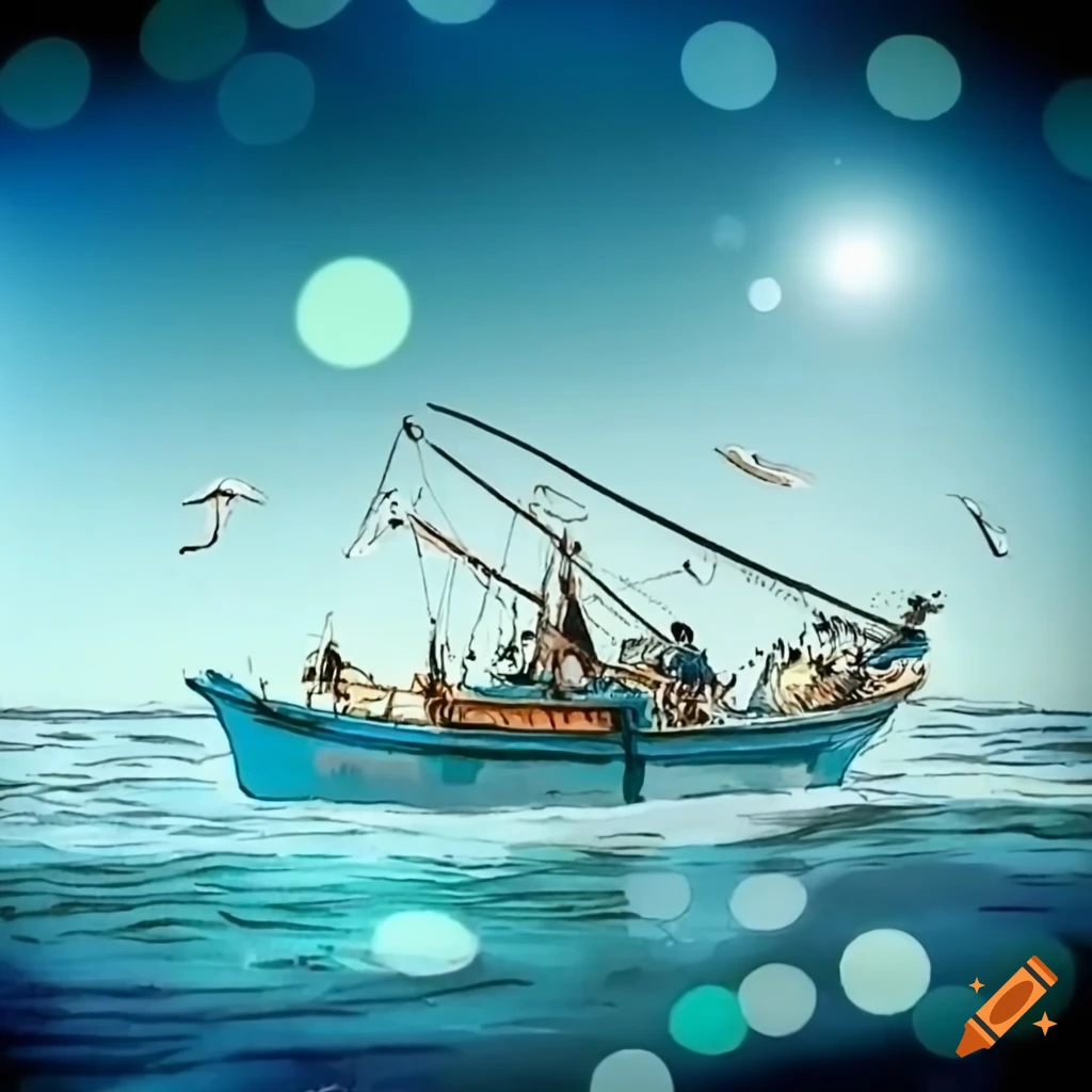 fishermen at sea cartoon