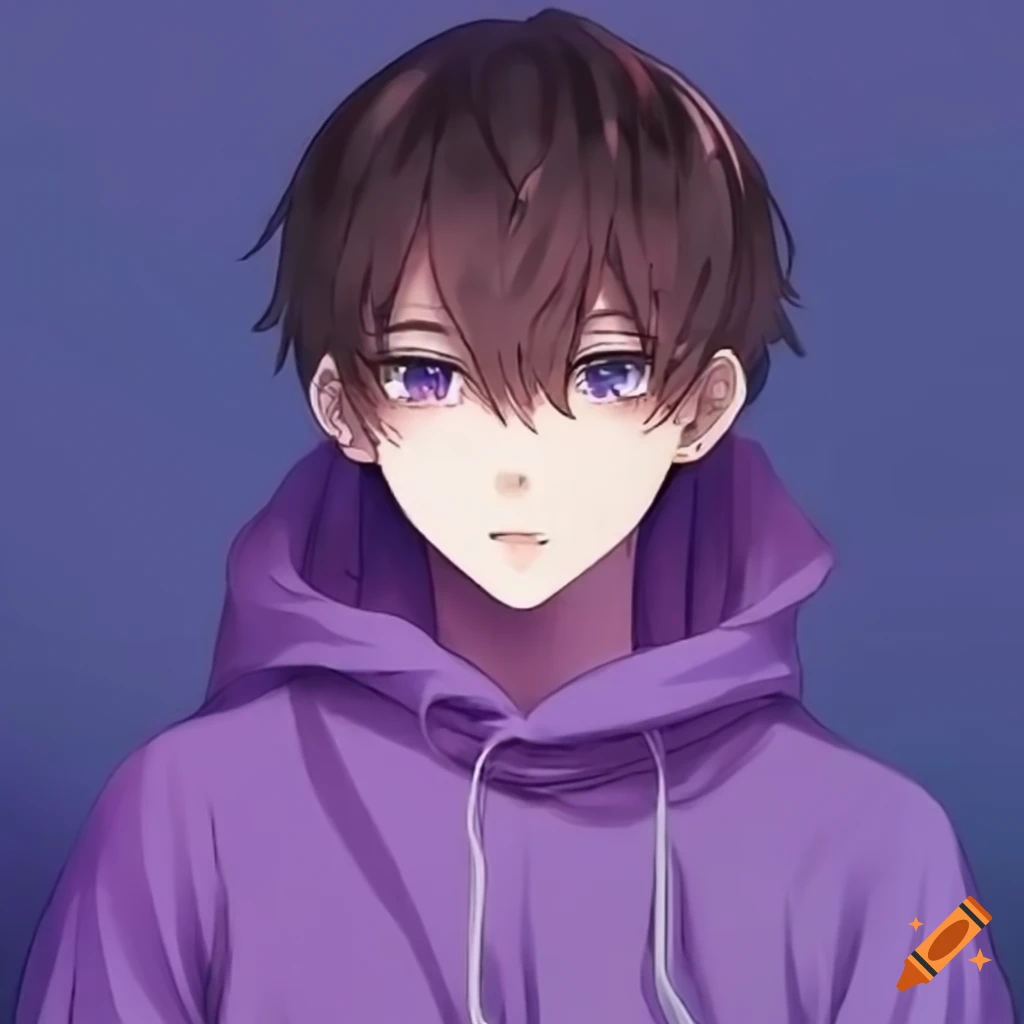 cool anime boy with hoodie