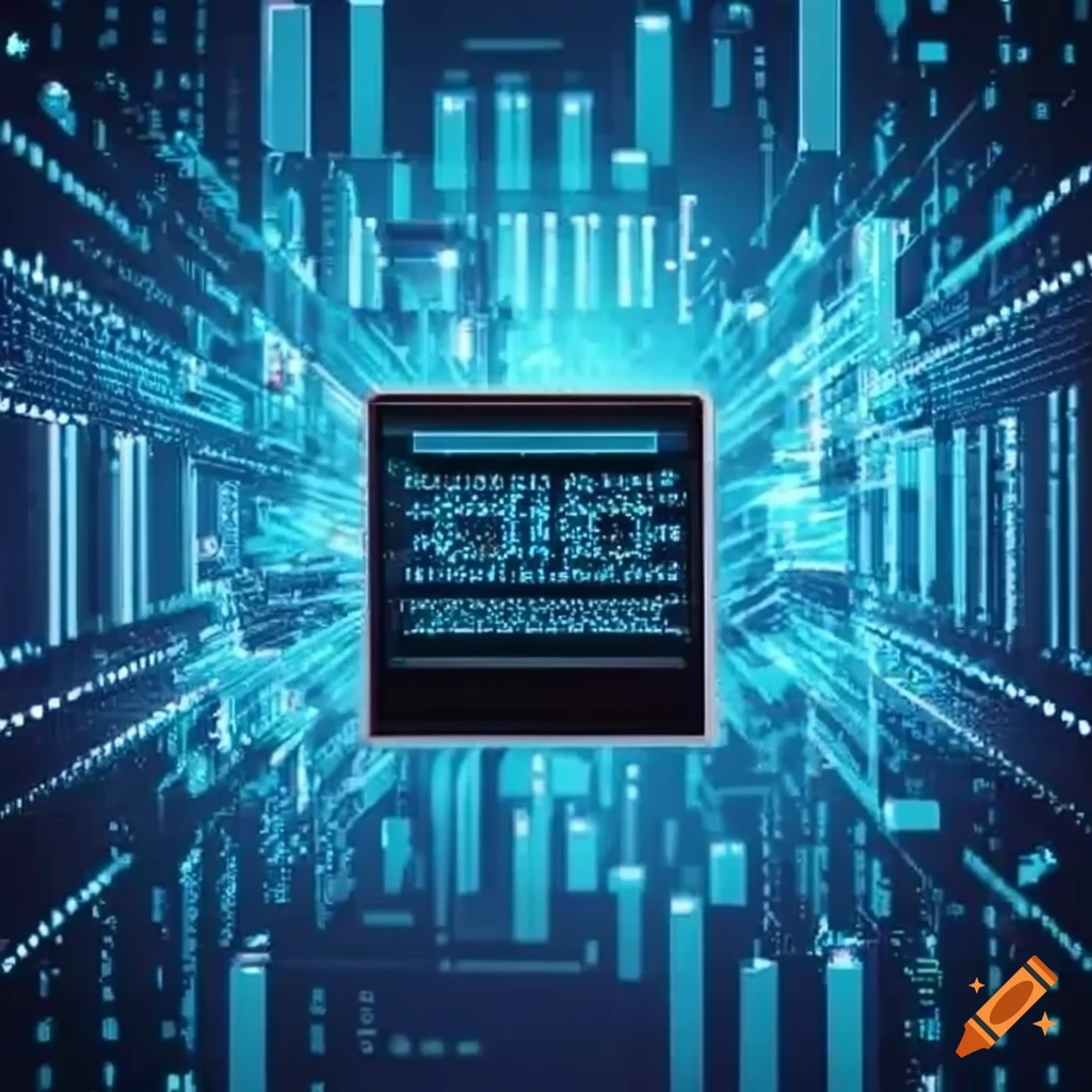 Programming code on a computer screen on Craiyon