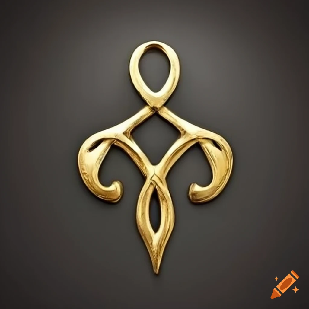 Elven symbol in gold, surrounded by black on Craiyon