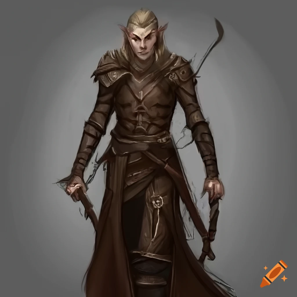 Moonblade Wood Elf Noble Leather Armour Ranger Elf Dnd Knight 