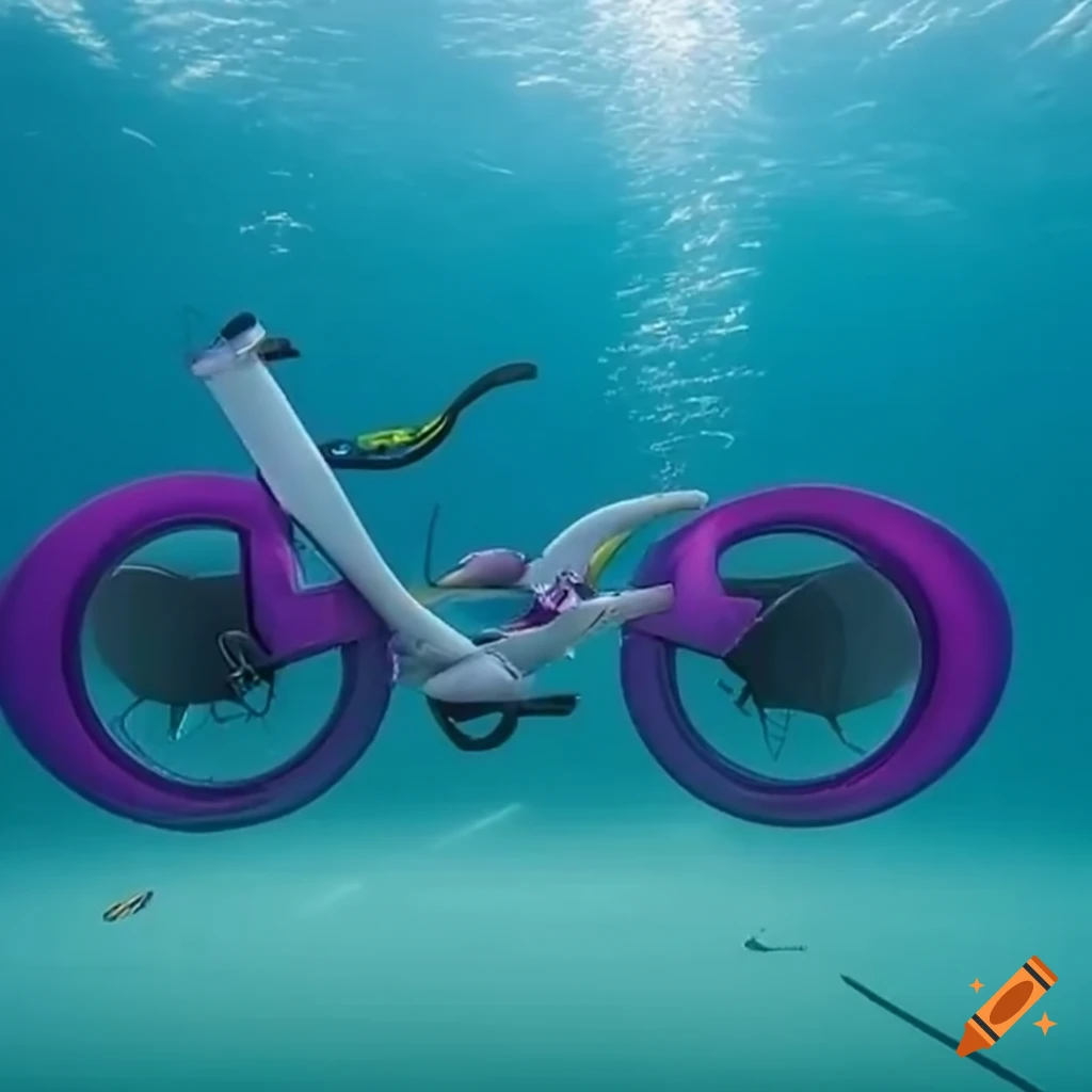 Completely underwater transportation, bike, jetpack, submarine, jet ski,  symmetrical on Craiyon
