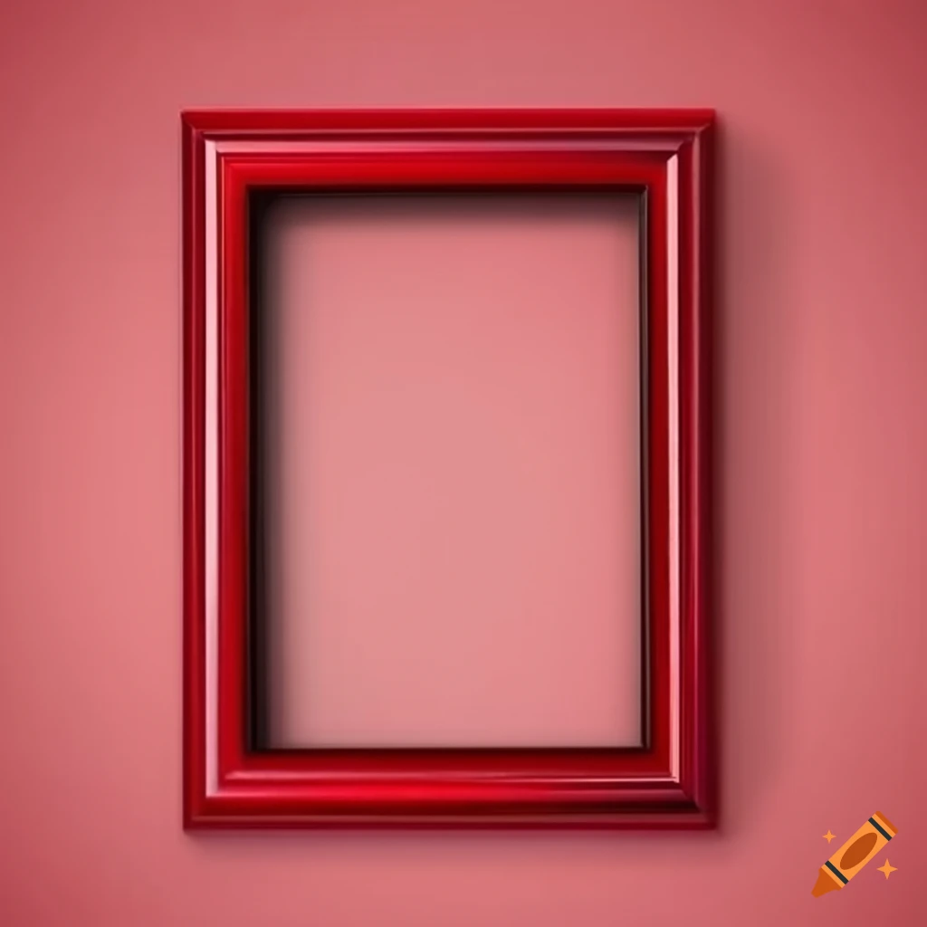 Vibrant red picture frame on Craiyon
