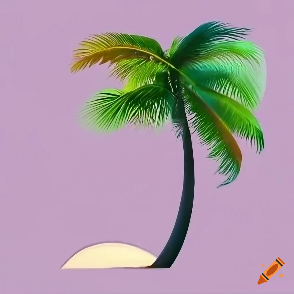 Palm tree art, without background on Craiyon