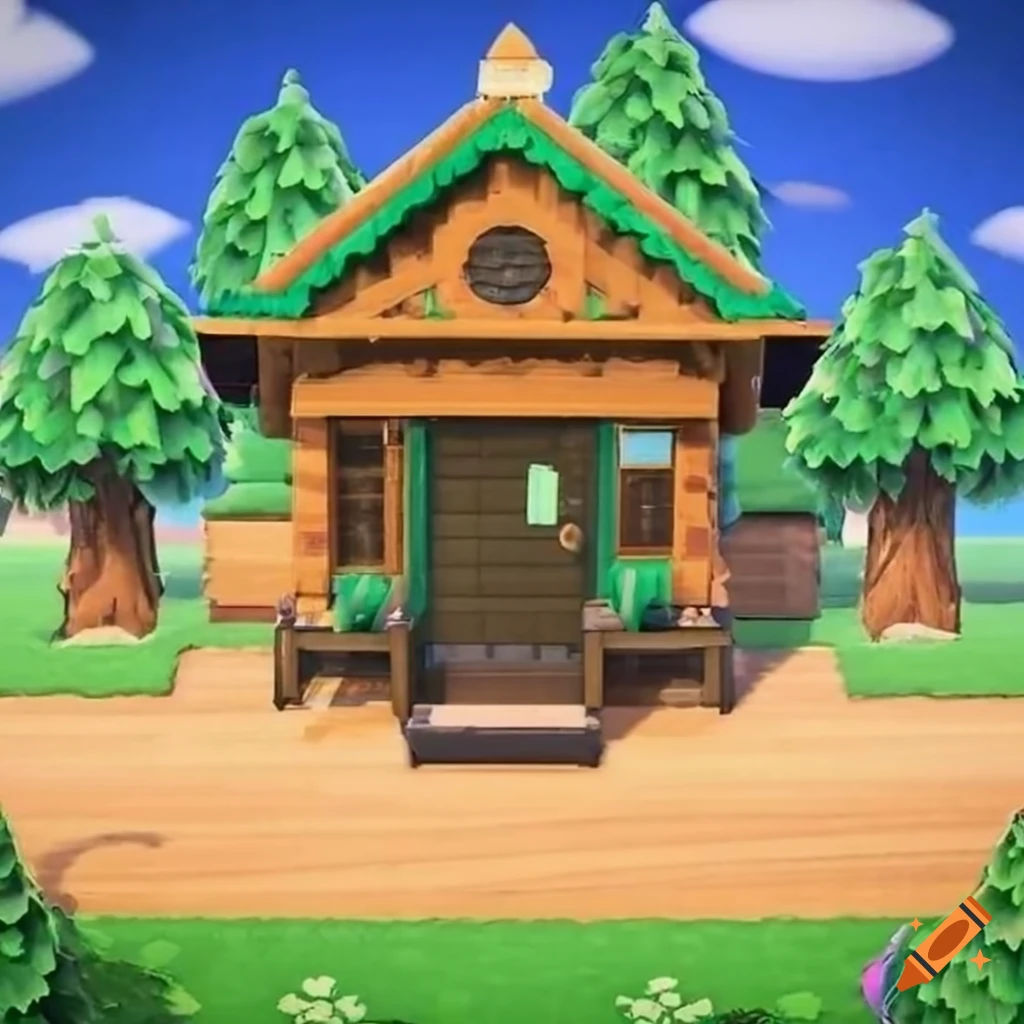 A modern tree house in animal crossing