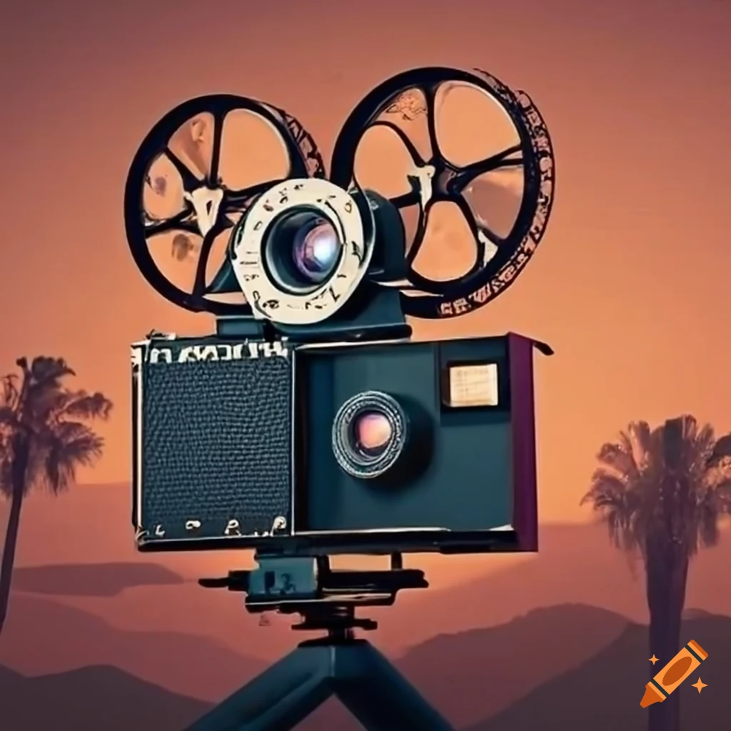 vintage hollywood movie camera