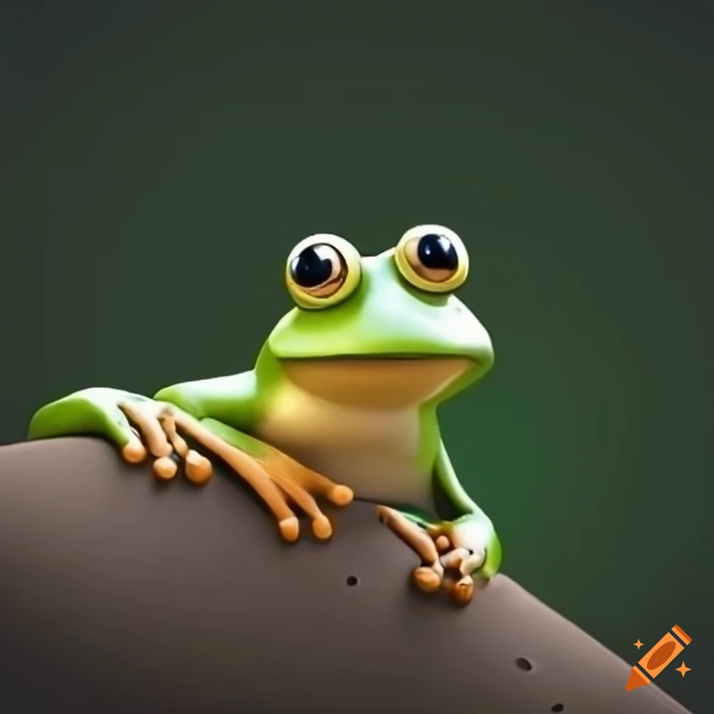 Funny animated frog on Craiyon