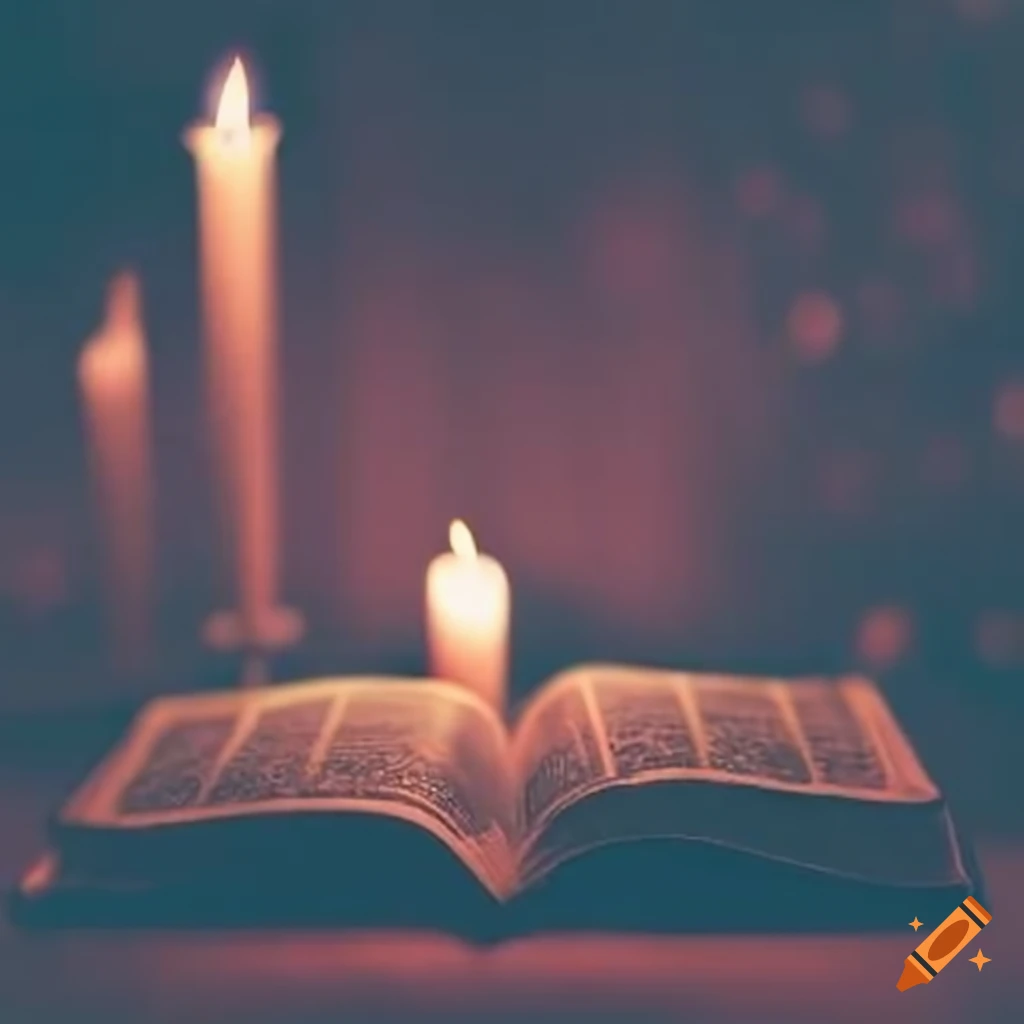 Catholic bible with candles on Craiyon