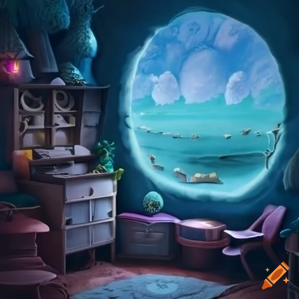 Studio ghibli inspired bedroom fantasy